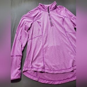 Tangerine, Long Sleeve Pink Stripped, Athletic Quarter Zip Jacket